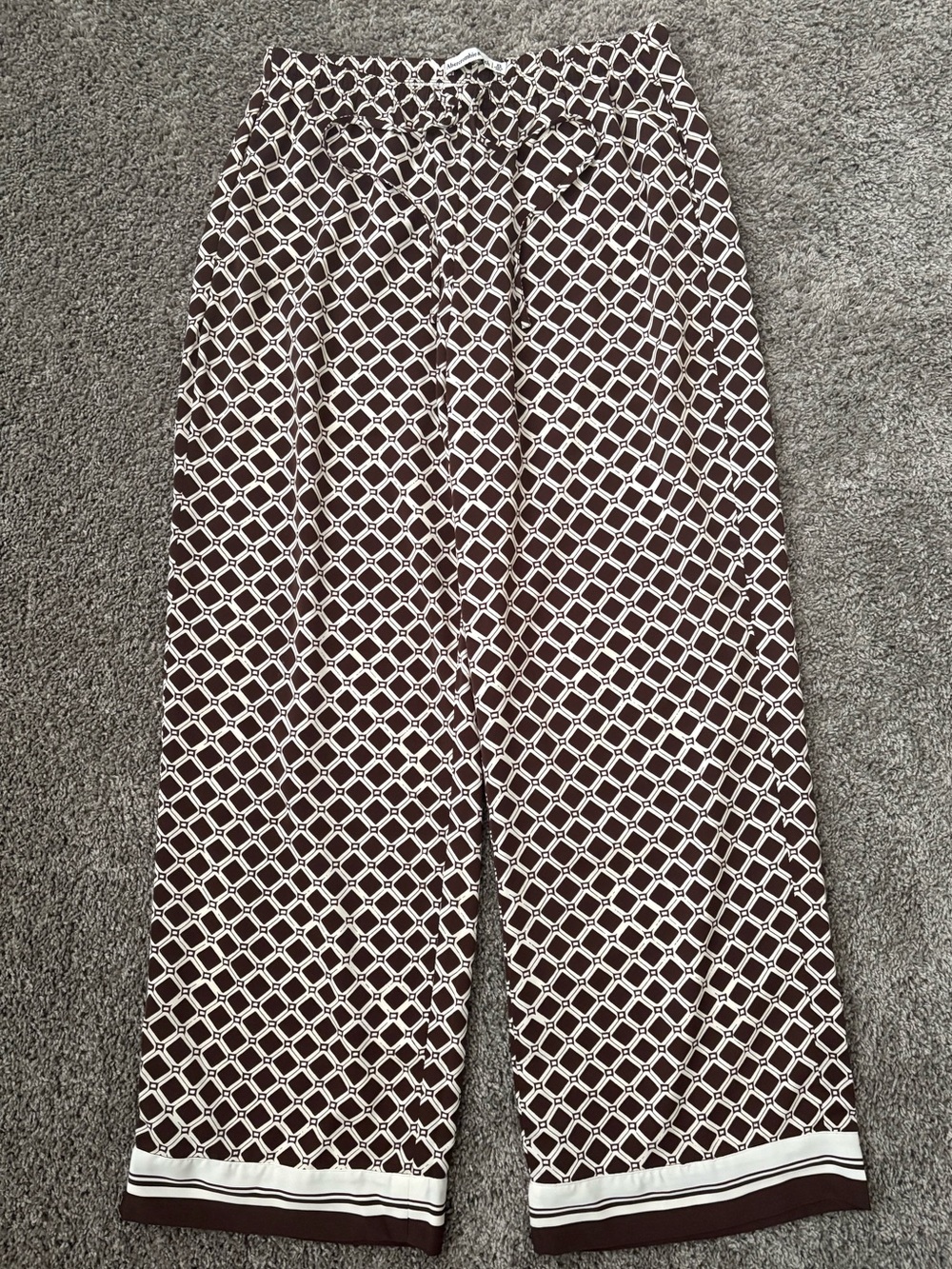 Abercrombie & Fitch Drapey Wide Leg Geometric Pull-On Pants